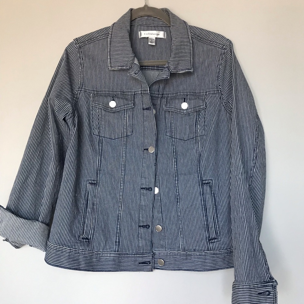 Pinstripe denim jacket, NWT